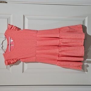 Girl's Flutter Sleeve Eyelit Dress
